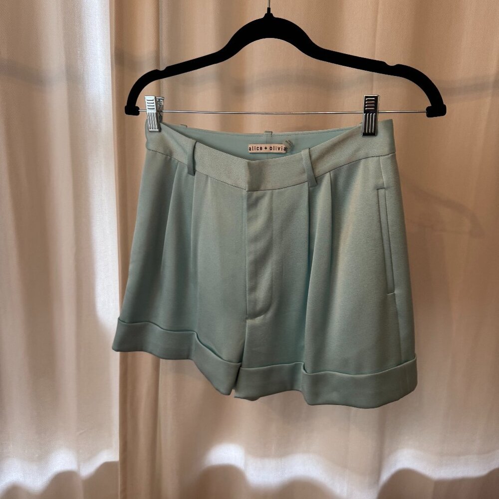 Alice + Olivia Blue Silk Shorts